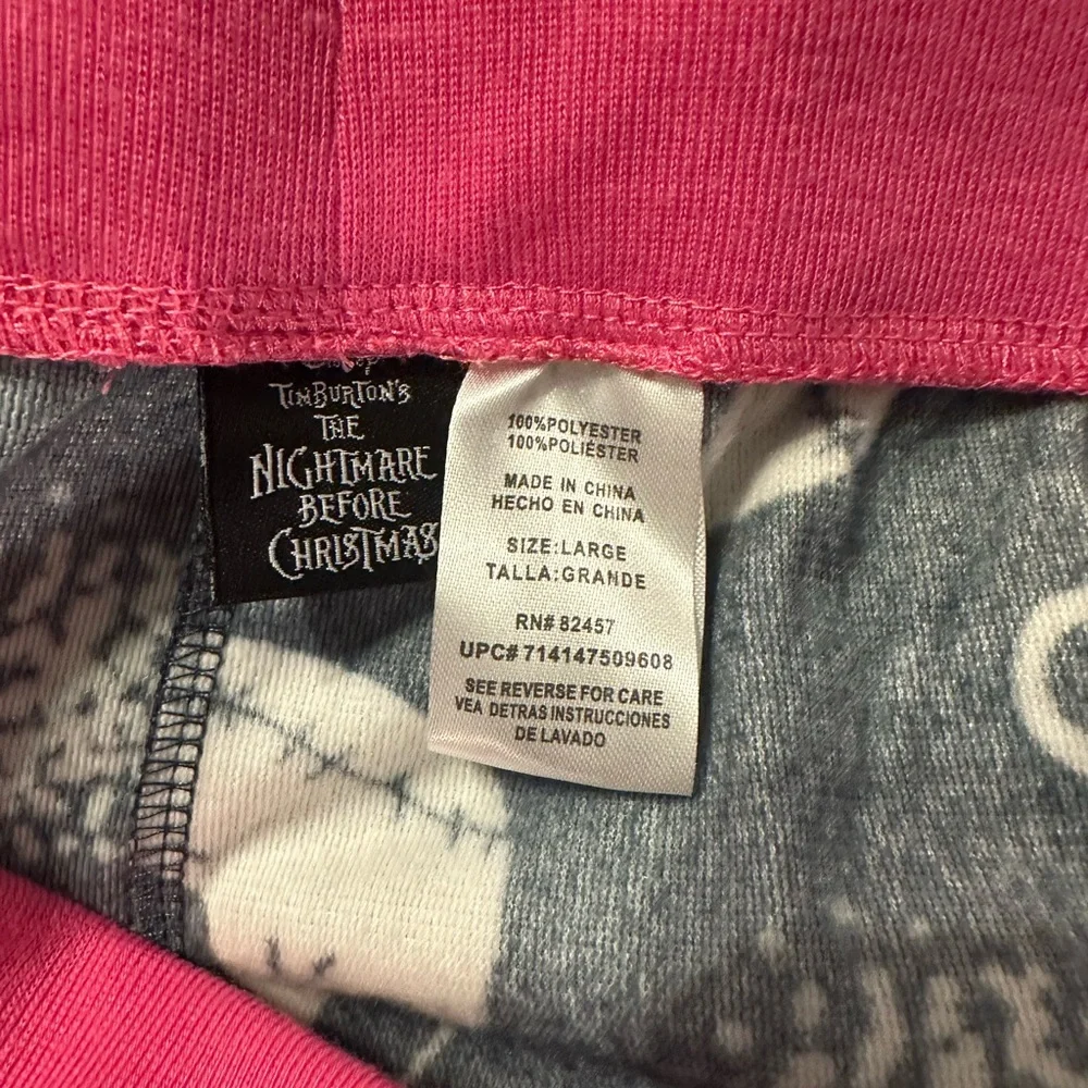 NWT Nightmare Before Christmas Pajama Pants Wide Leg Hot Pink Goth Disney Pjs L - Picture 2 of 7